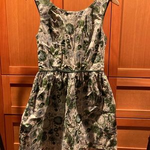 Watercolour floral cutout back dress